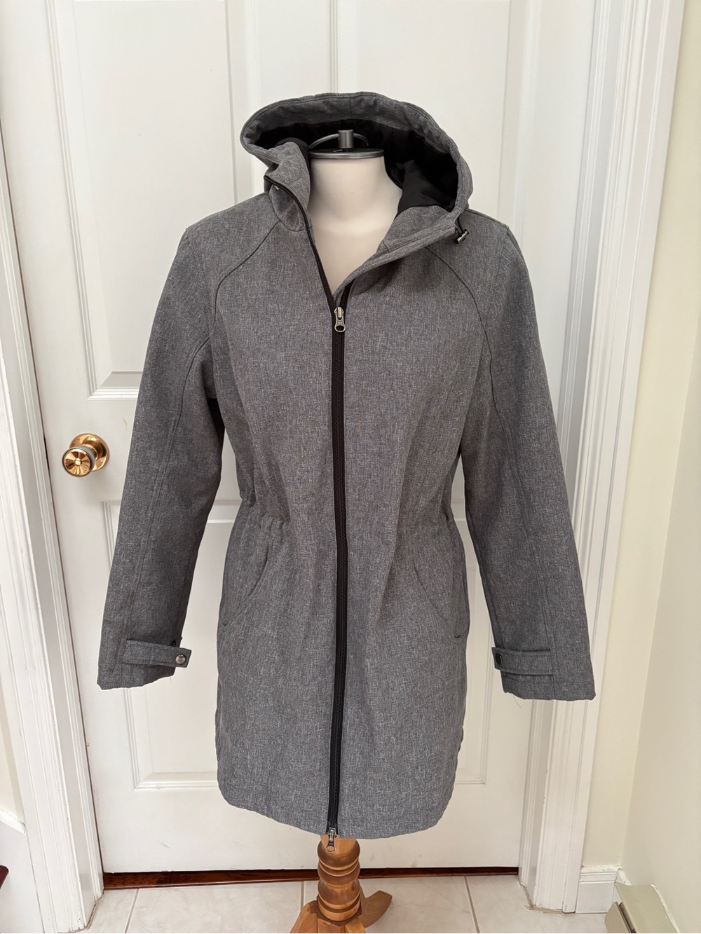 Joe Fresh Gray Hooded Utility Jacket ladies large